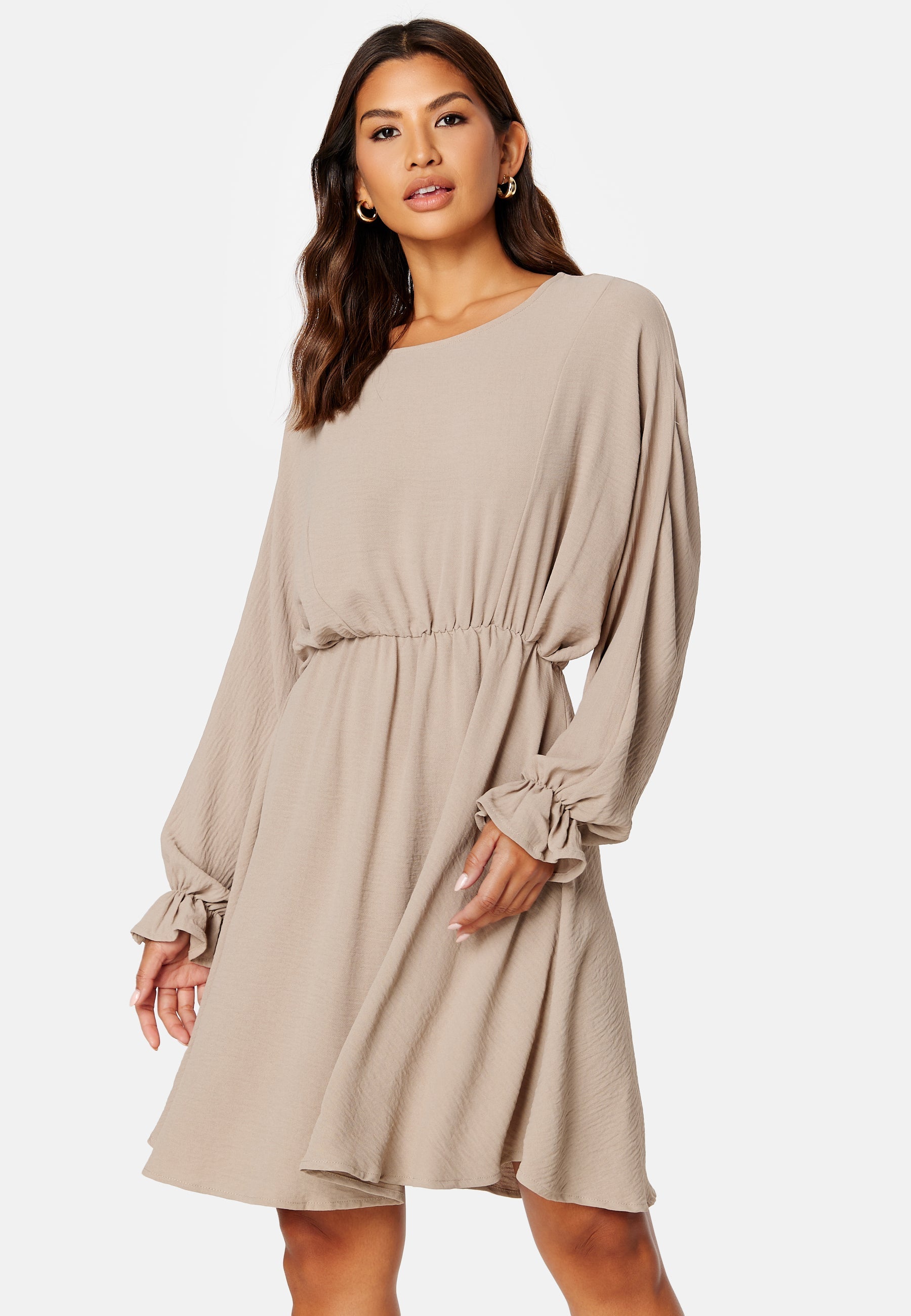 Pieces Flore LS O Neck Dress