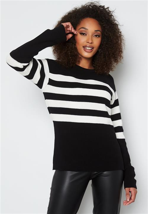 Happy Holly Striped O-neck  Knitted Sweater