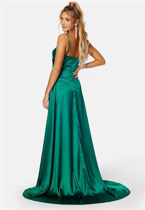 Elle Zeitoune Magnolia Satin High Slit Dress