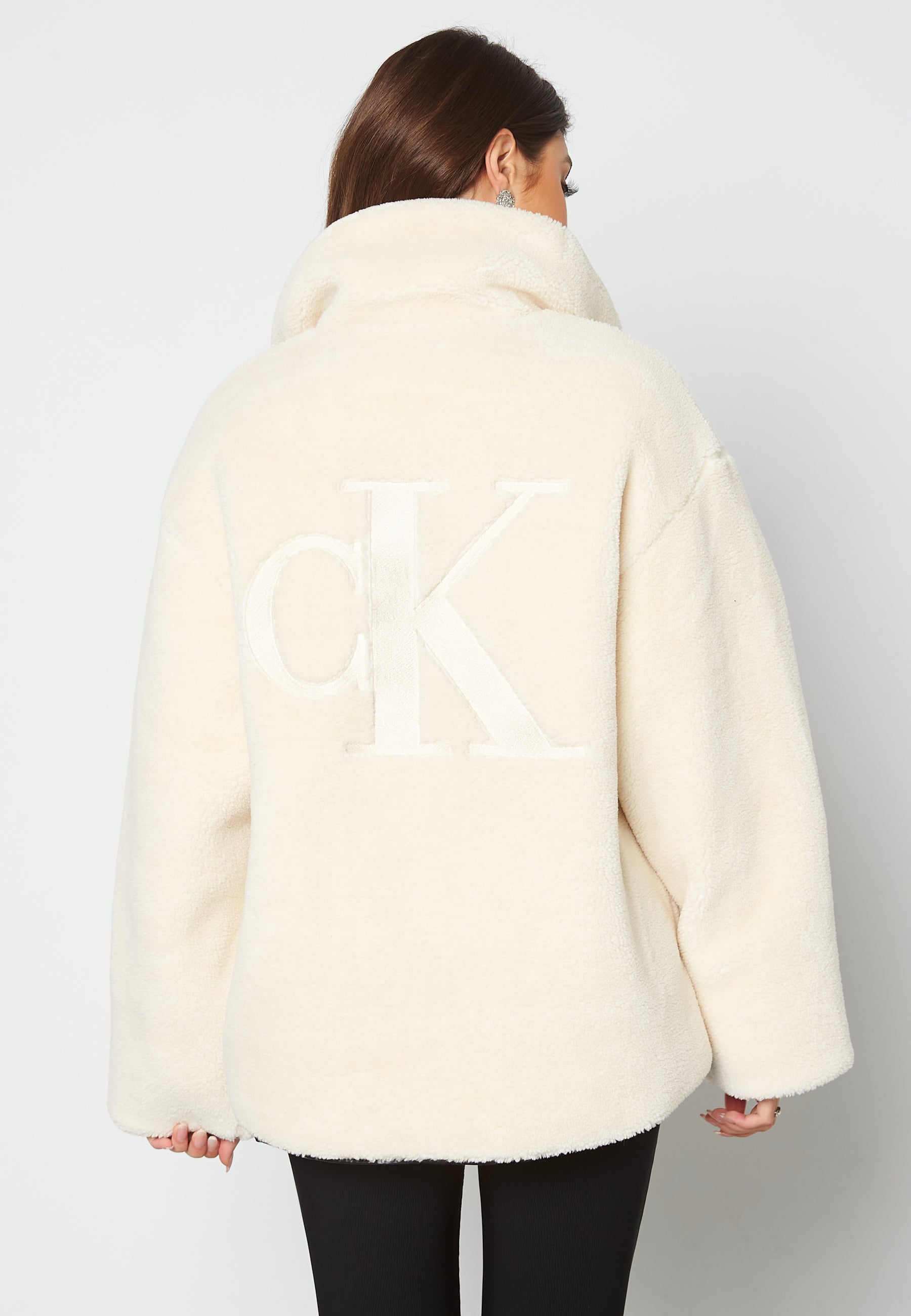 Calvin Klein Jeans Back Embroidery Sherpa Jacket