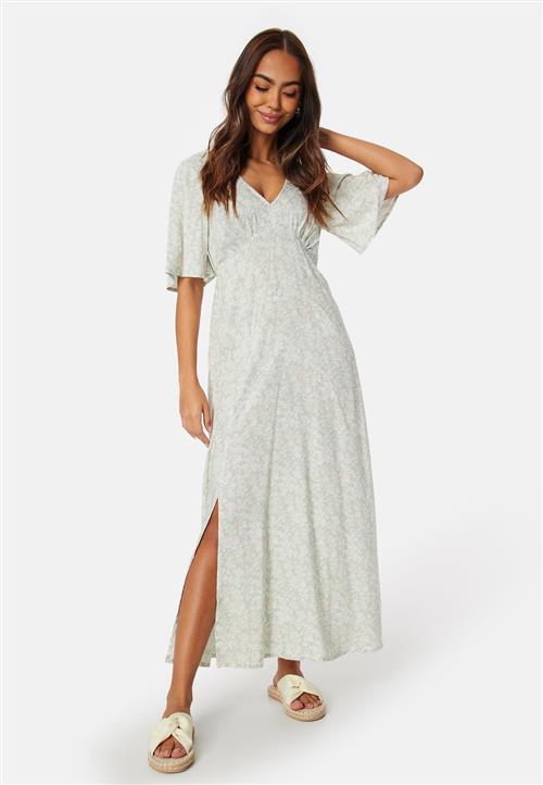 Happy Holly V-neck Slit Viscose Dress