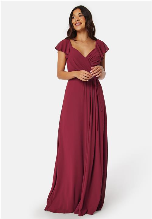 Bubbleroom Occasion Butterfly Sleeve Draped Chiffon Gown