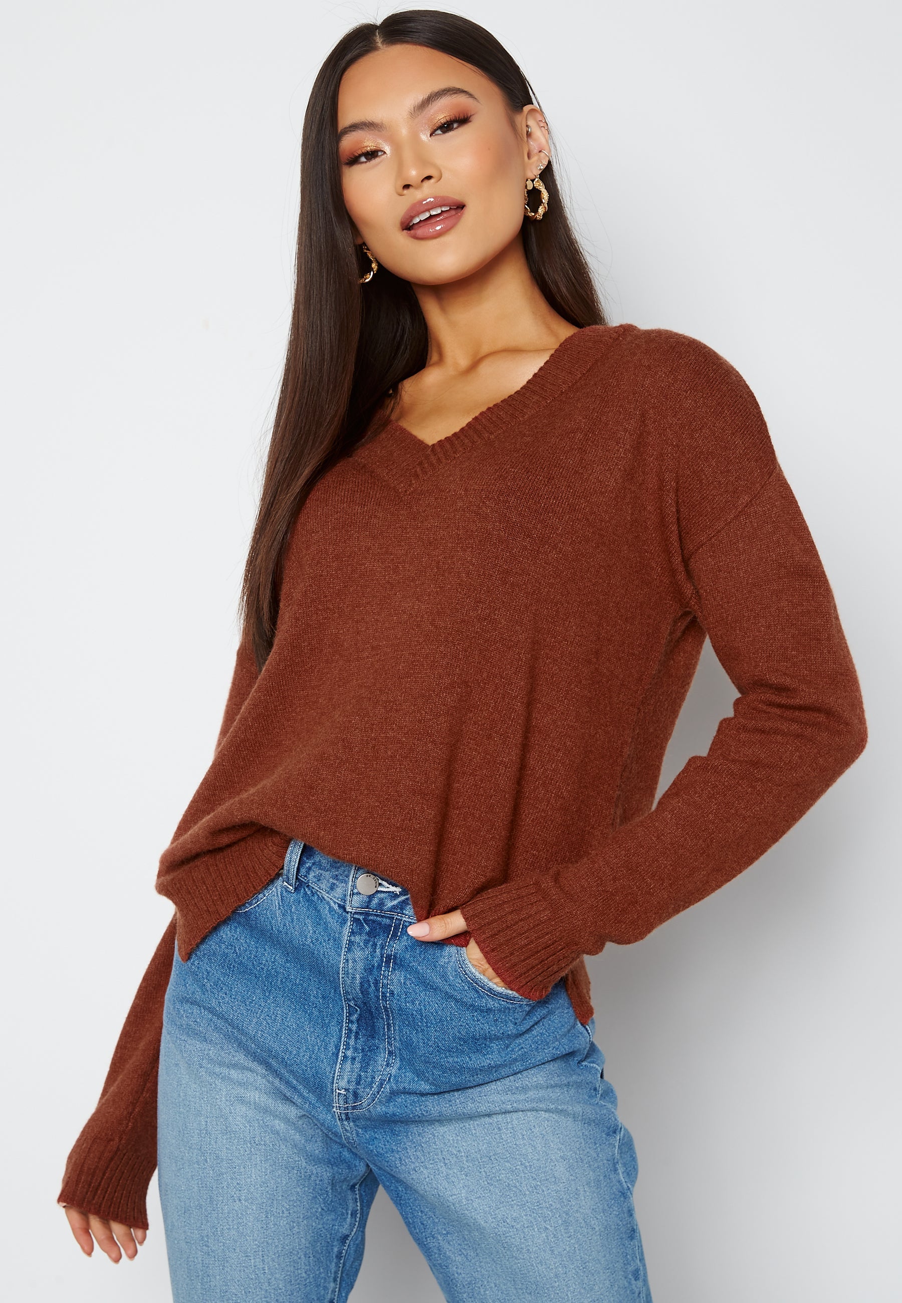 VILA Ril Oversize V-Neck Knit Top