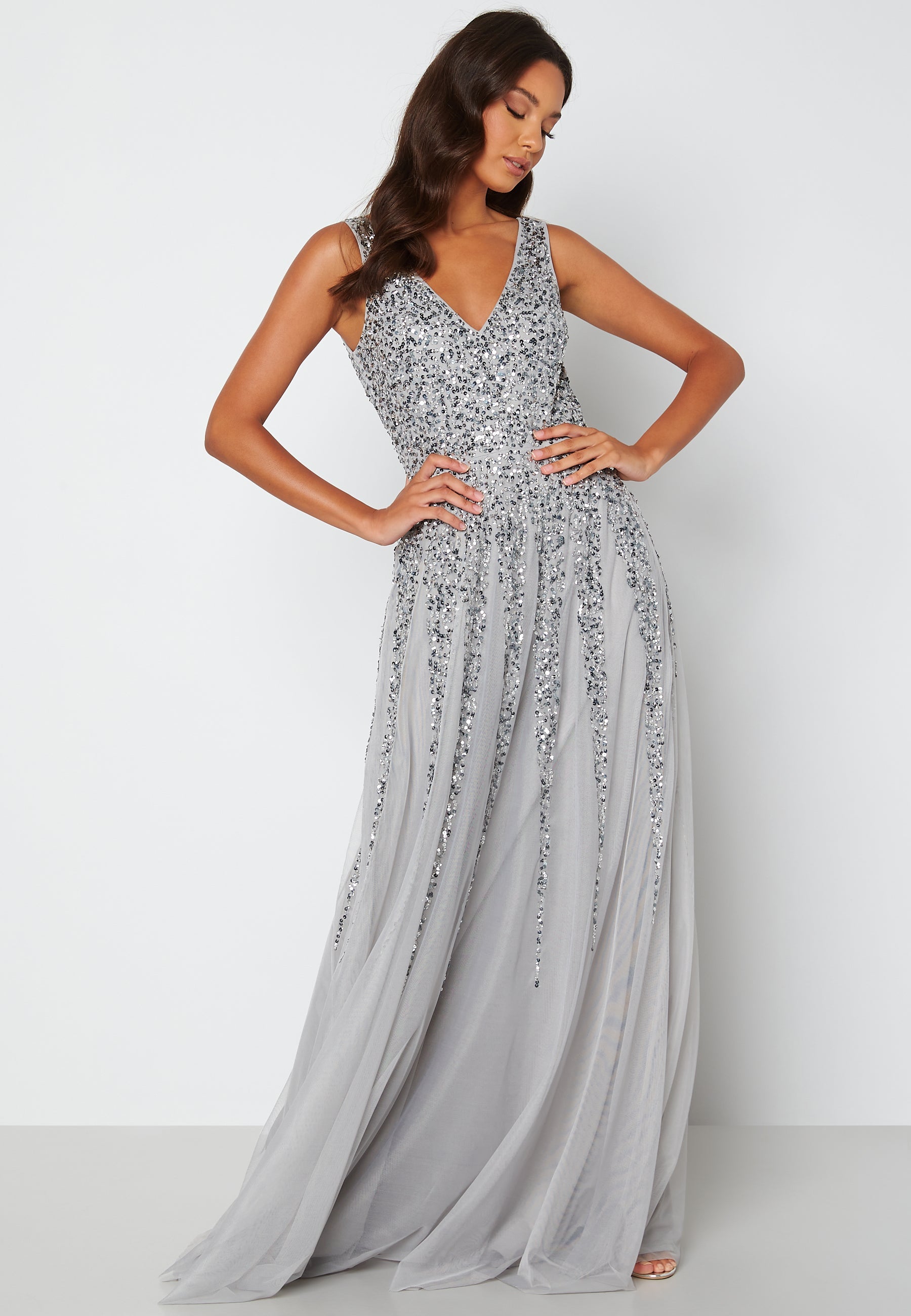 Goddiva Sunray Sequin Maxi Dress