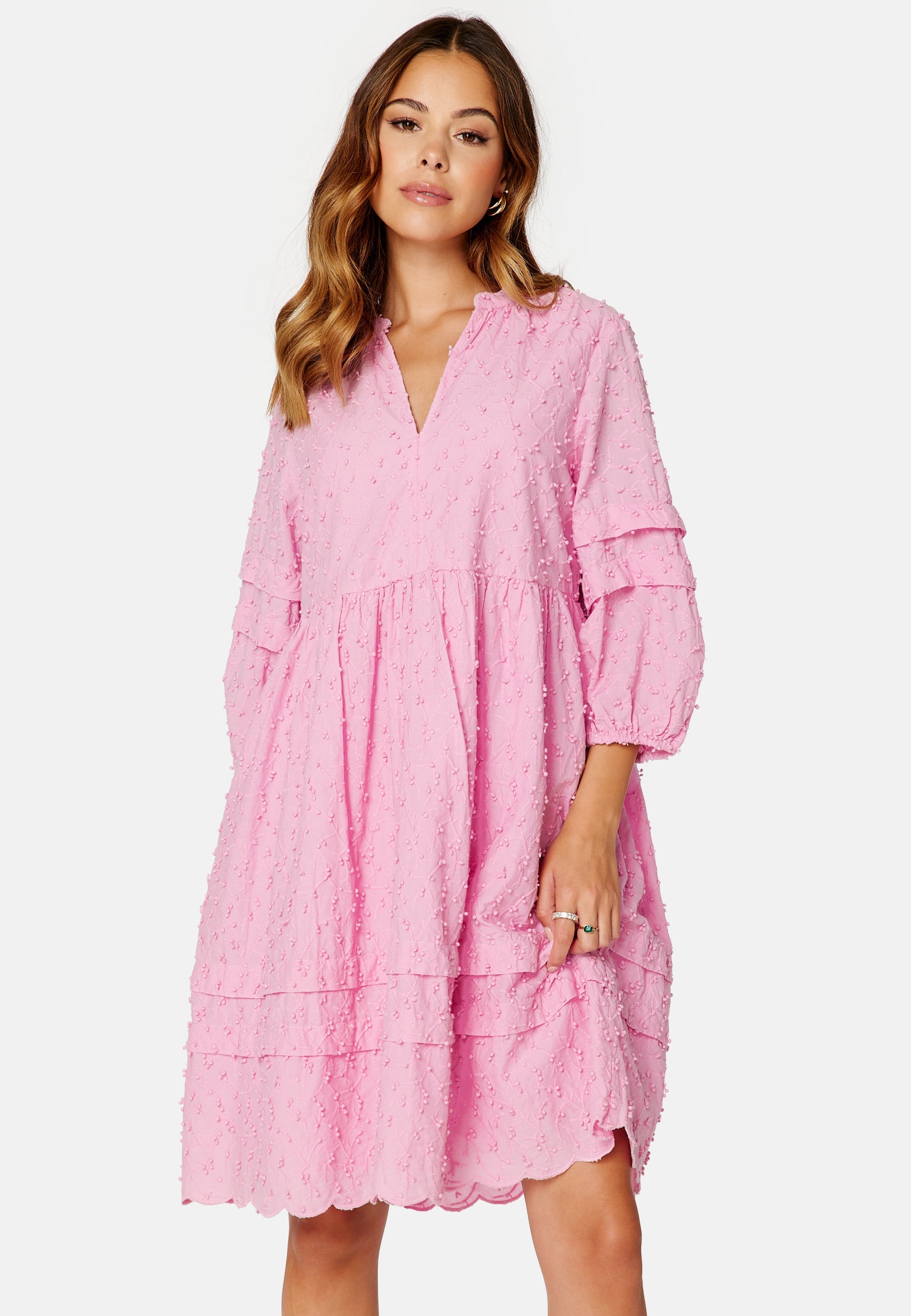 SELECTED Minja 3/4 Broderi Knee Dress