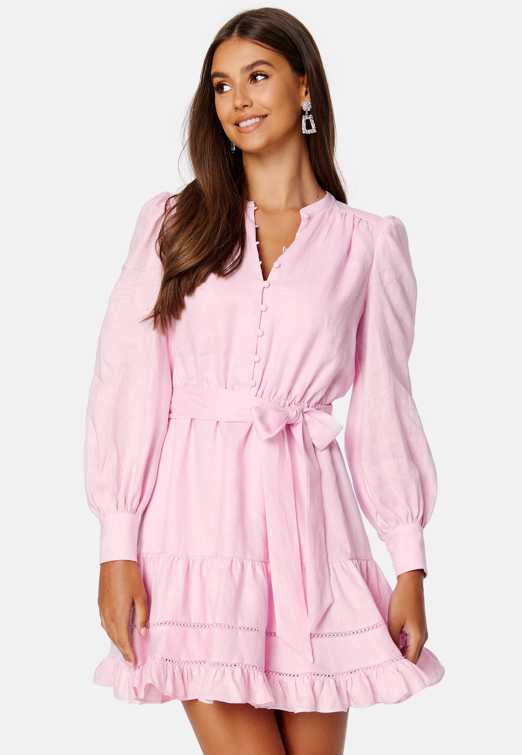 FOREVER NEW Amelia Button Up Linen Skater Mini