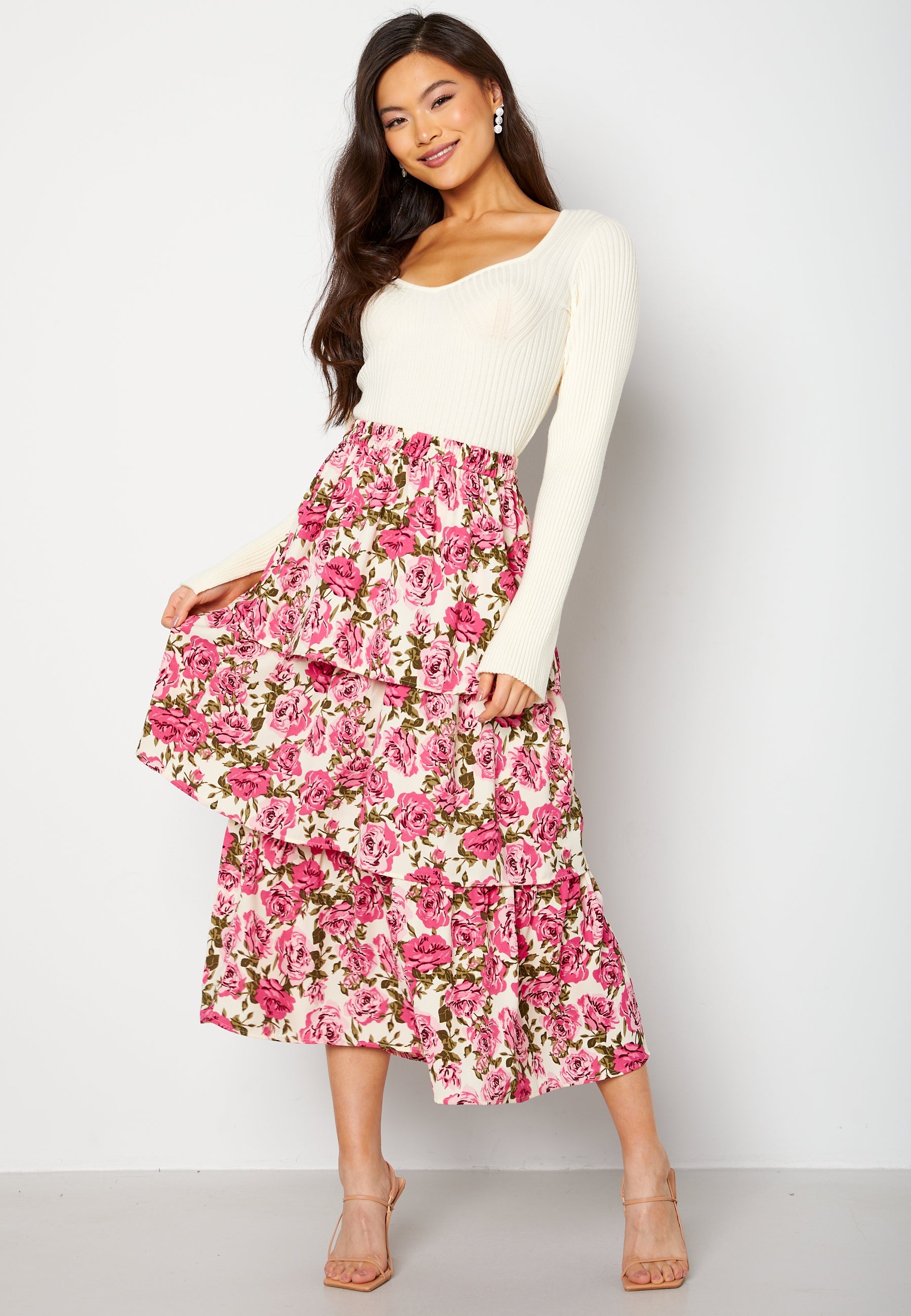 BUBBLEROOM Penny midi frill skirt