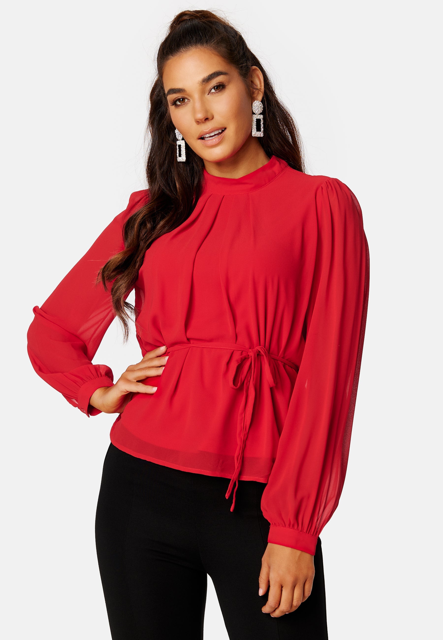 VILA Karolina L/S Tie Belt Top