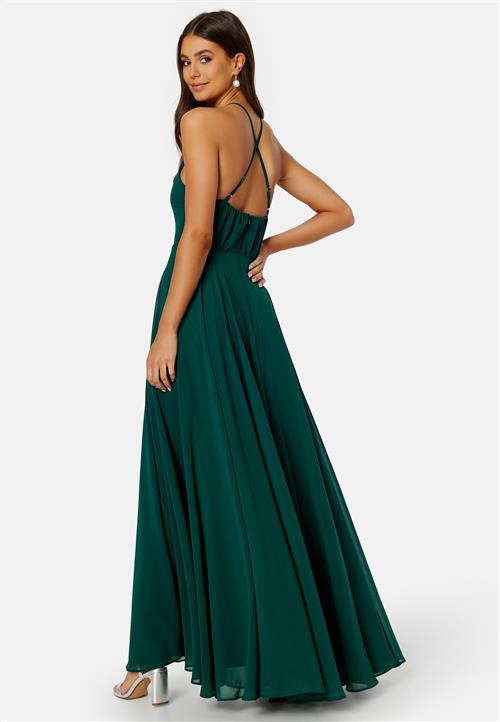 Goddiva High Neck Chiffon Maxi Dress