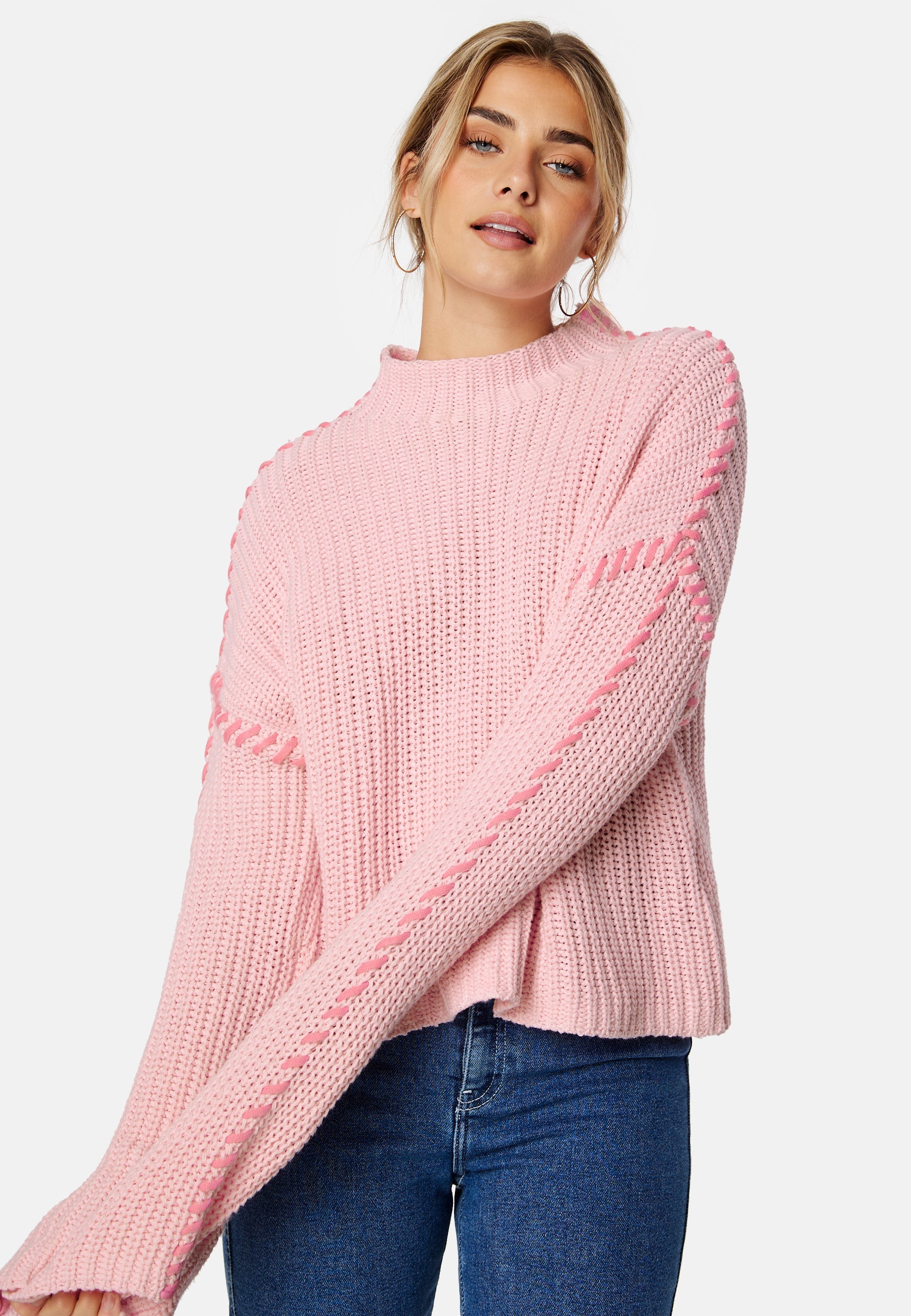 VERO MODA Cream LS Funnelneck Pullover