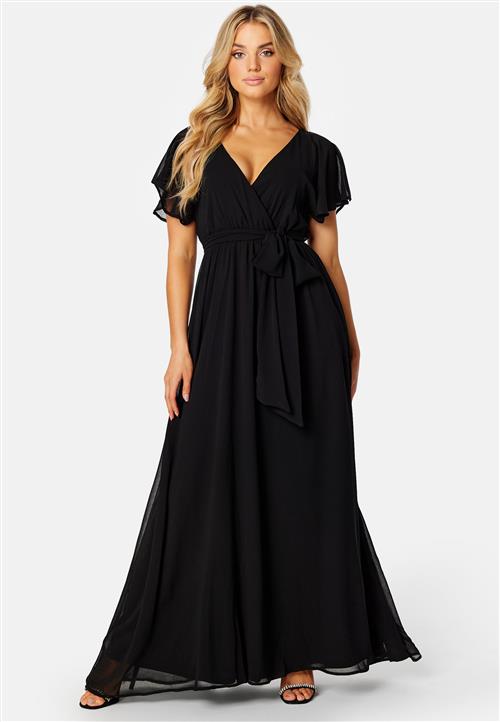 Goddiva Flutter Chiffon Maxi Dress