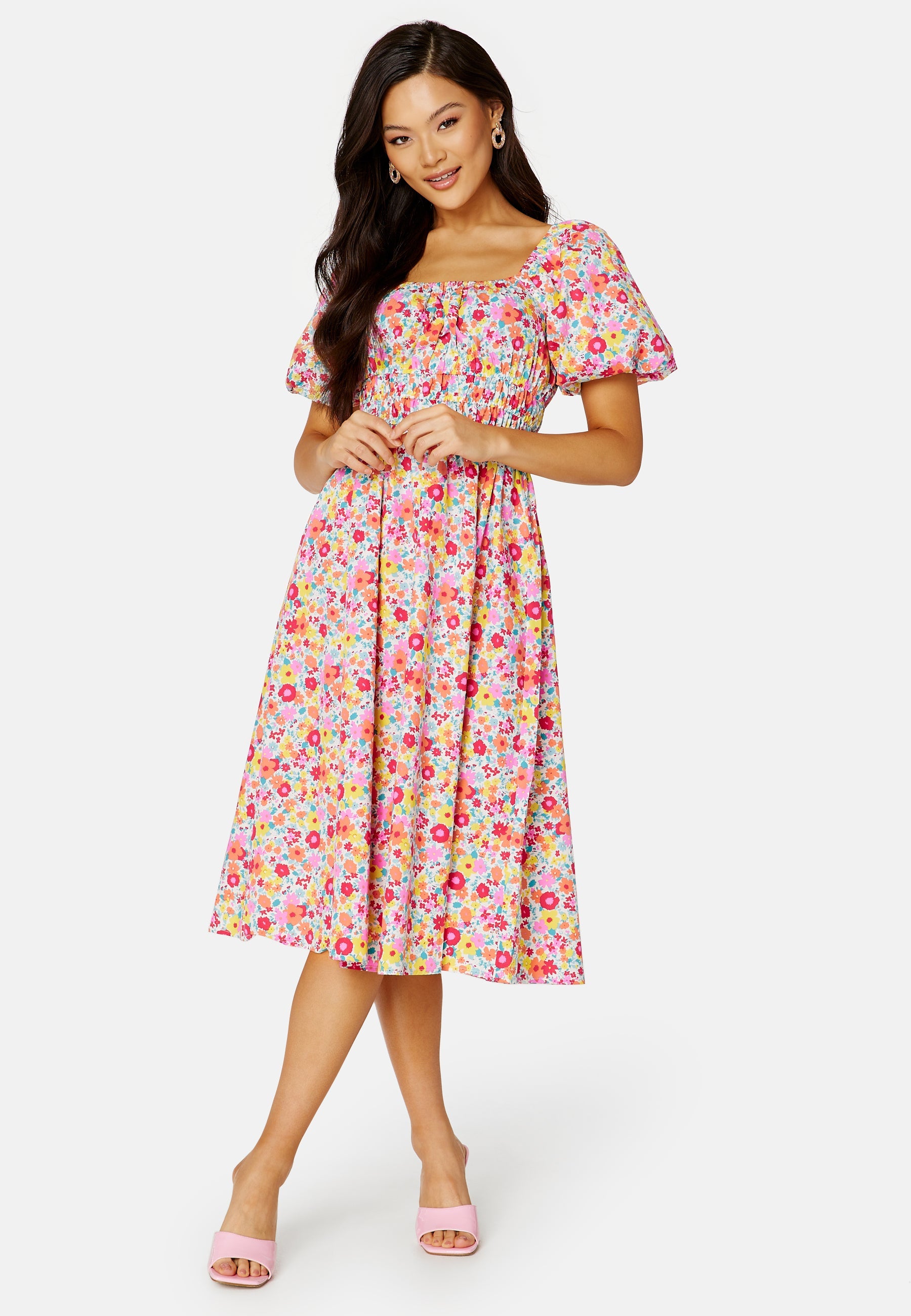 VILA Laine Nia Sleeve Midi Dress