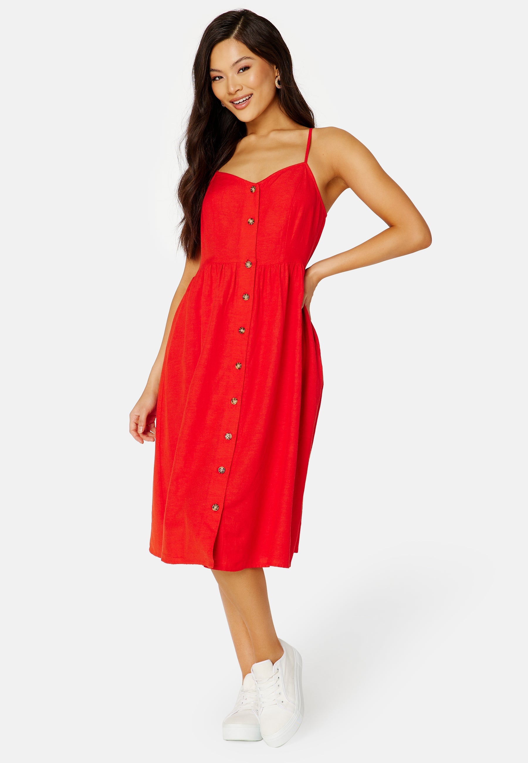 VILA Prisilla S/L Strap Knee Dress