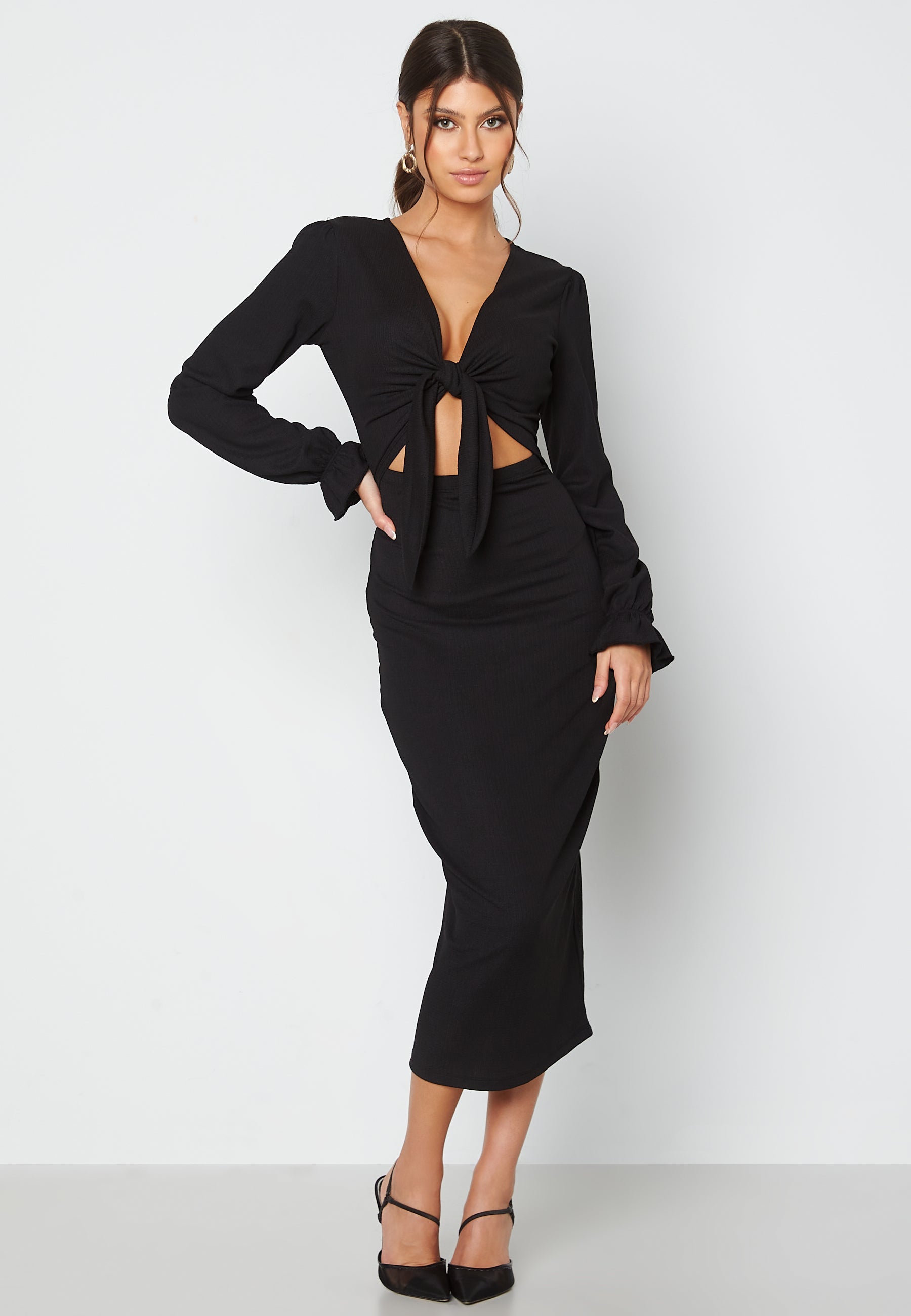 BUBBLEROOM Lillia front tie dress