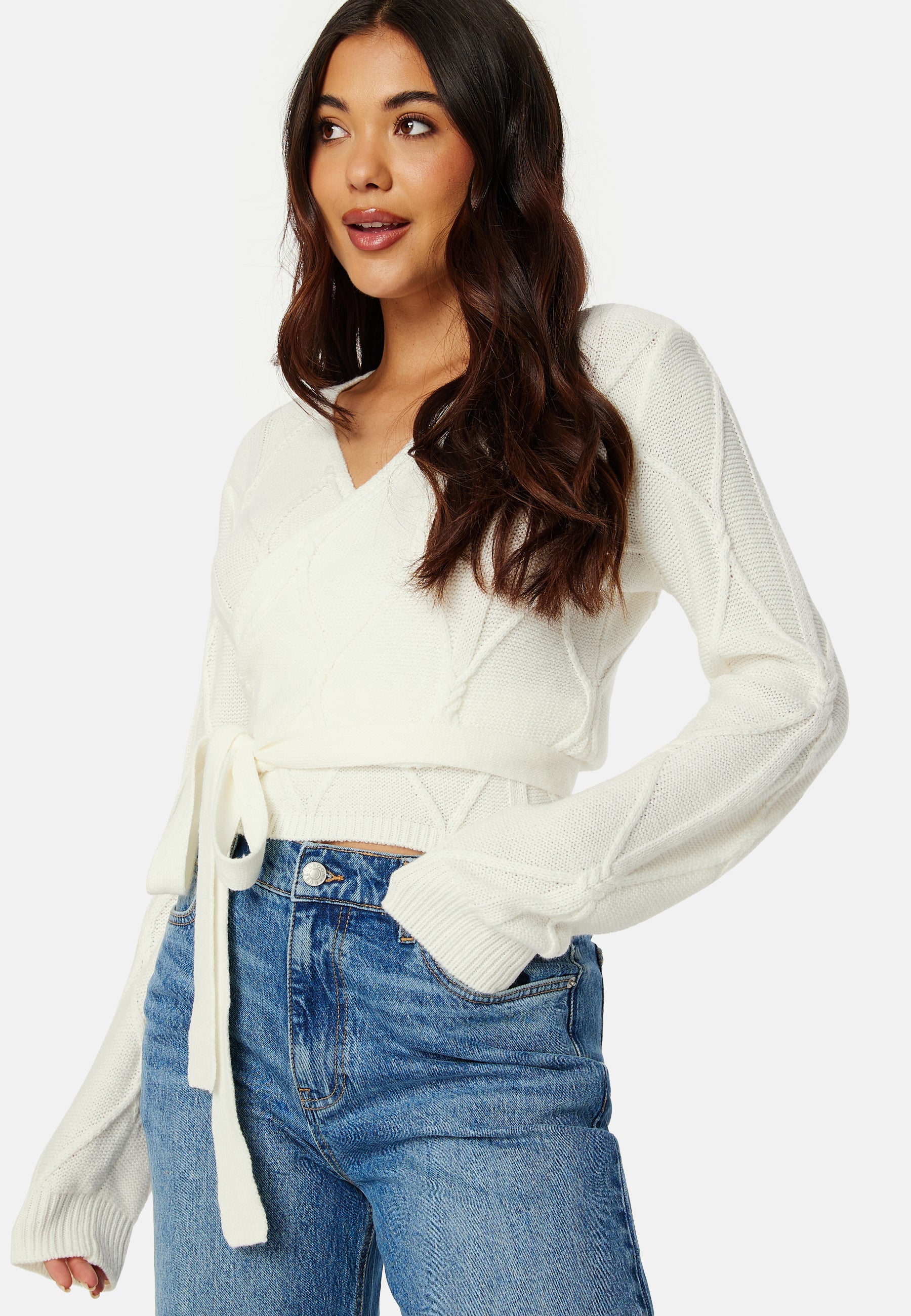 BUBBLEROOM Paulina wrap knit cardigan