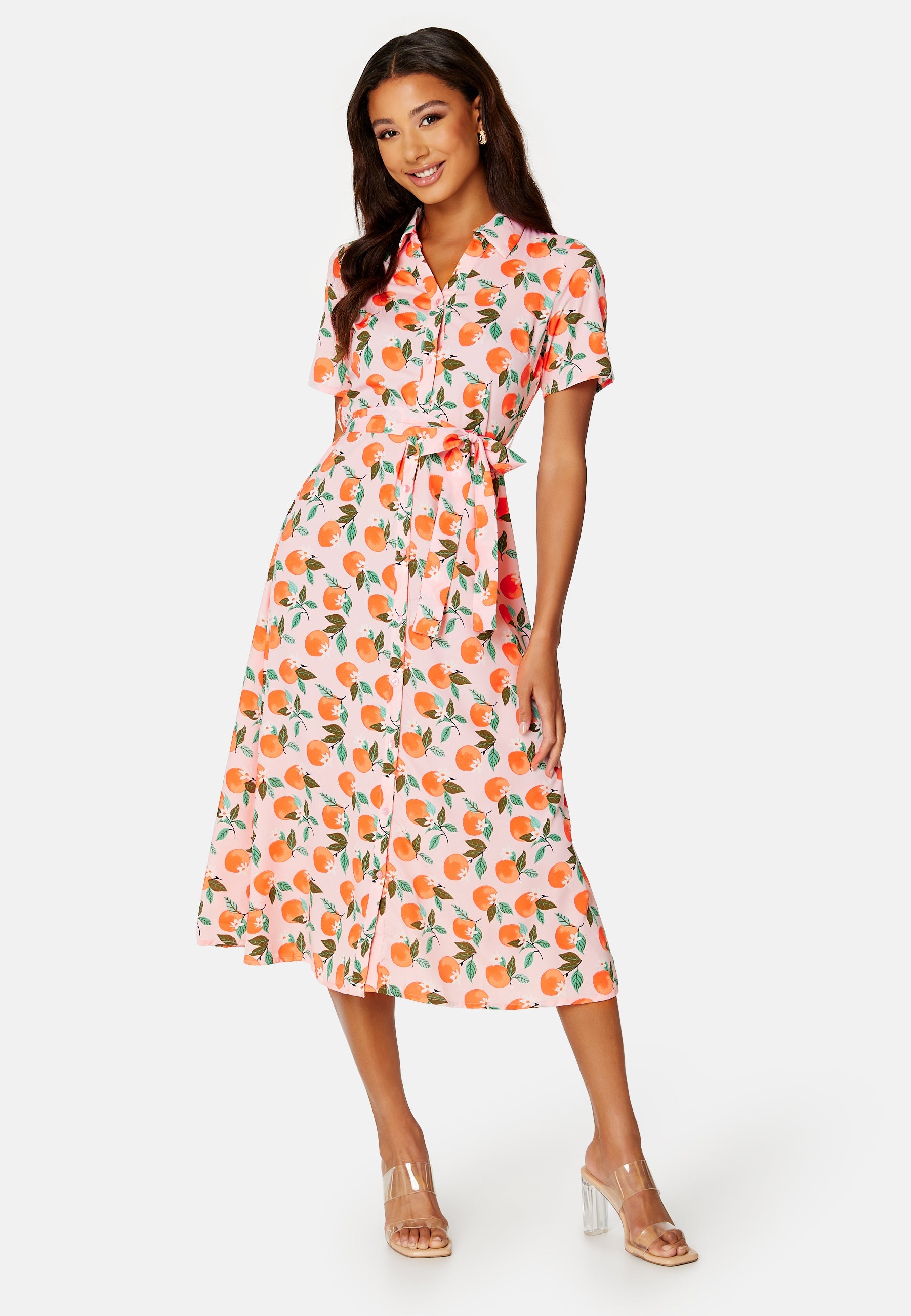 Pieces Josi SS V-Neck Midi Shirt Dress