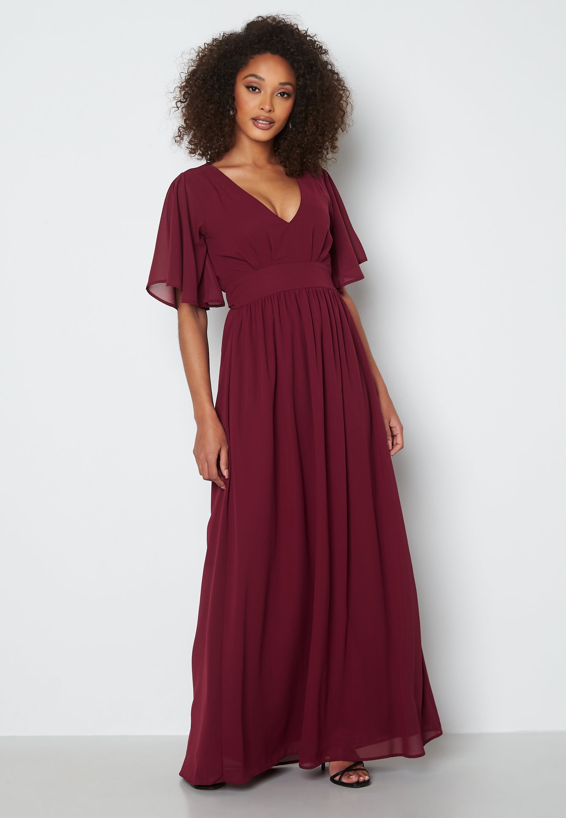 Bubbleroom Occasion Butterfly Sleeve Chiffon Gown