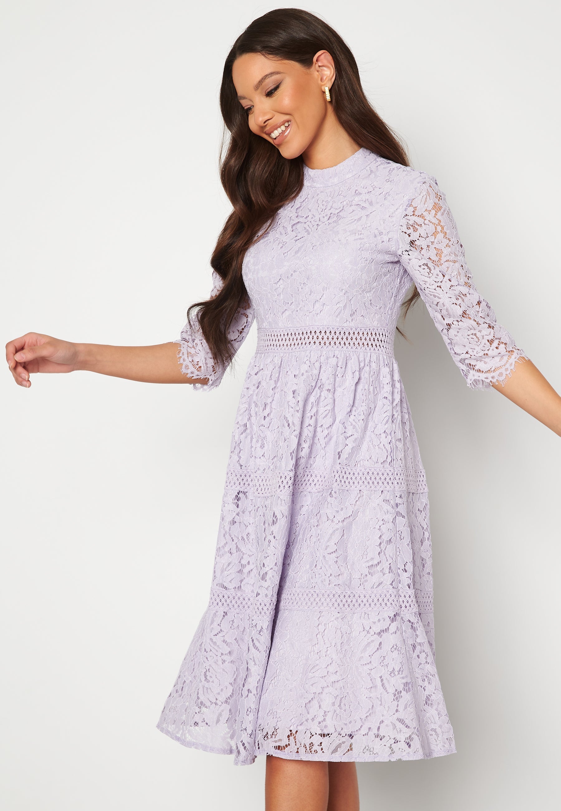 Happy Holly High Neck Lace Dress