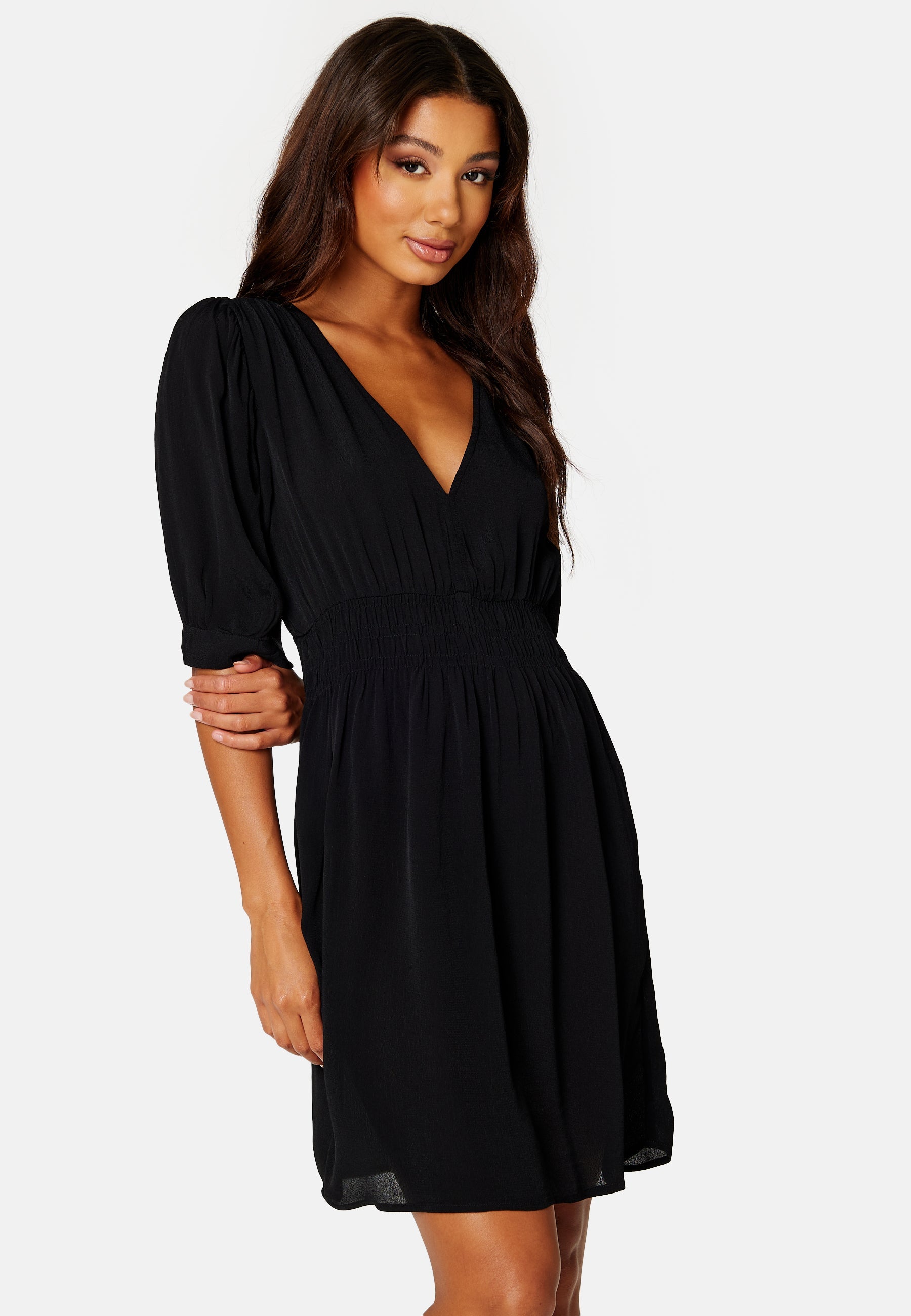 VERO MODA Lyla 2/4 V-Neck Smock Short Dress