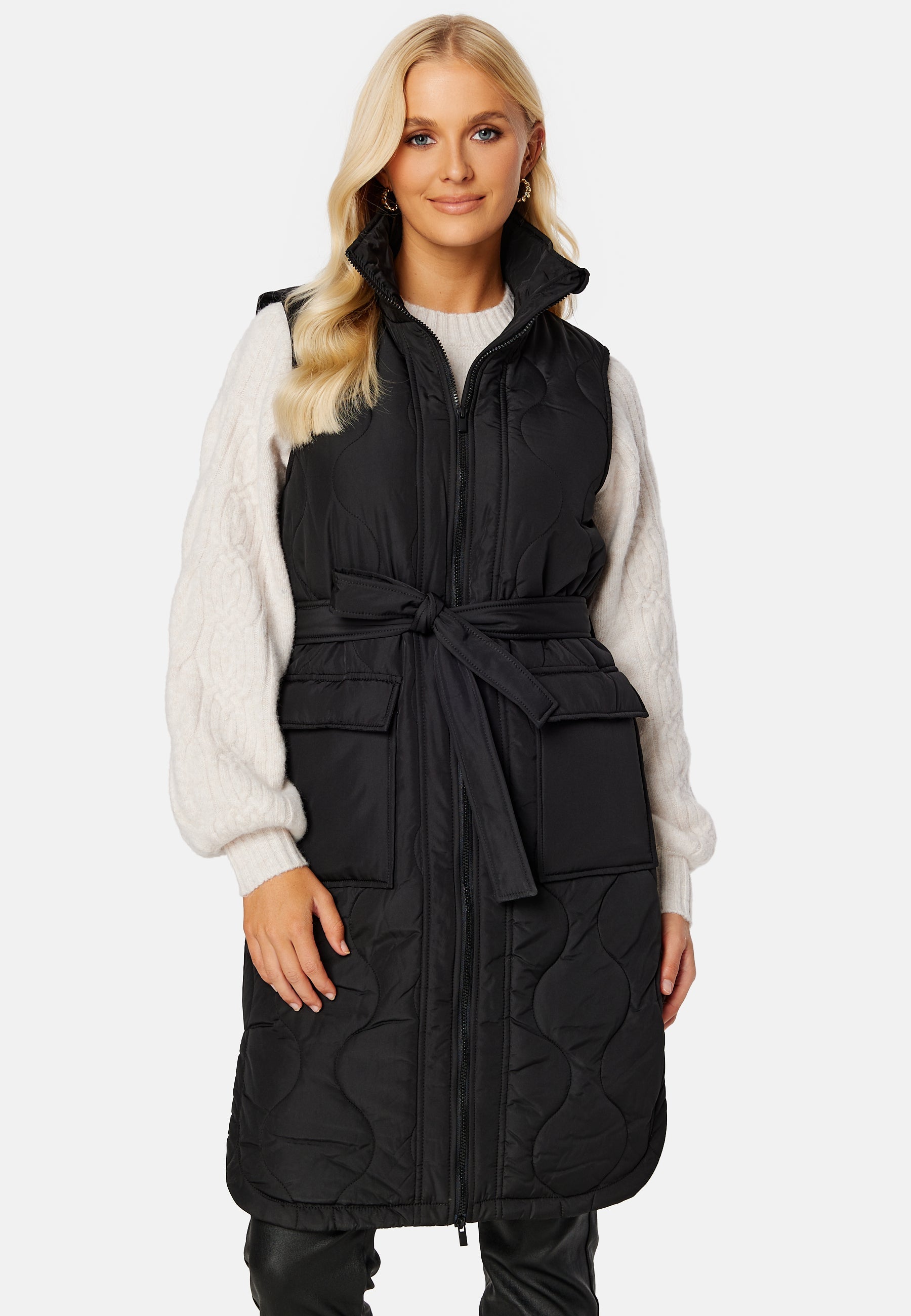 VILA Olinira L/S Quilted Long Vest