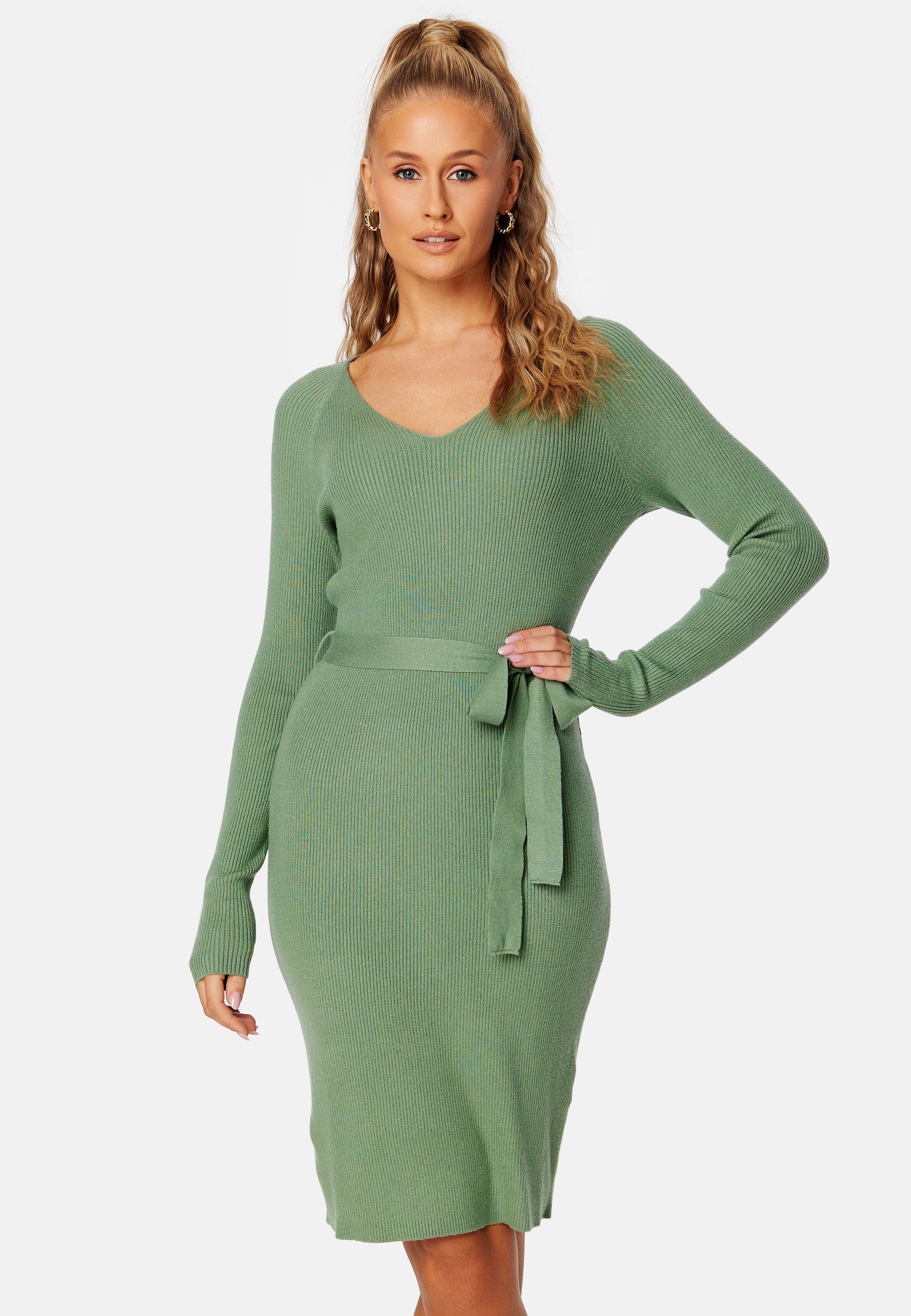 VERO MODA Gold Rib Belt Dress