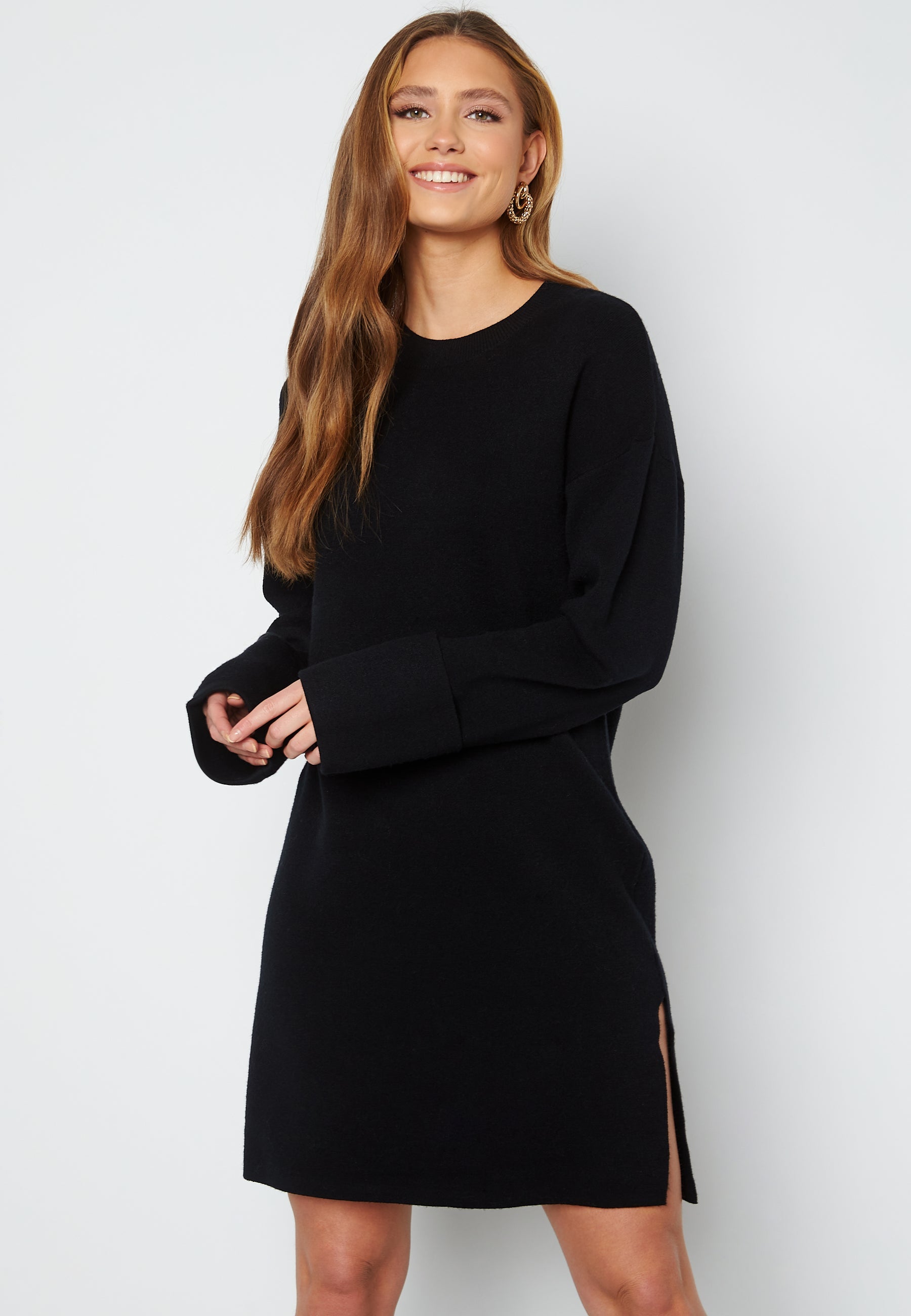 VERO MODA Gold Needle LS Short O-Neck Dress