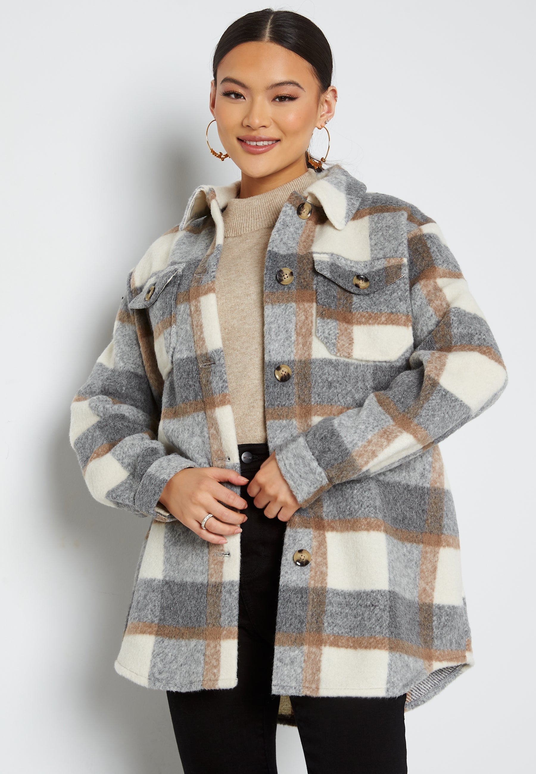 VERO MODA Callyutility Check Wool Jacket