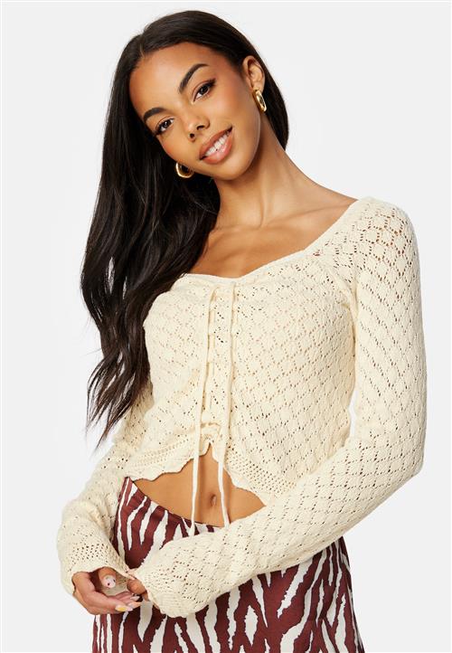 Pieces Judy LS Cropped Top Knit