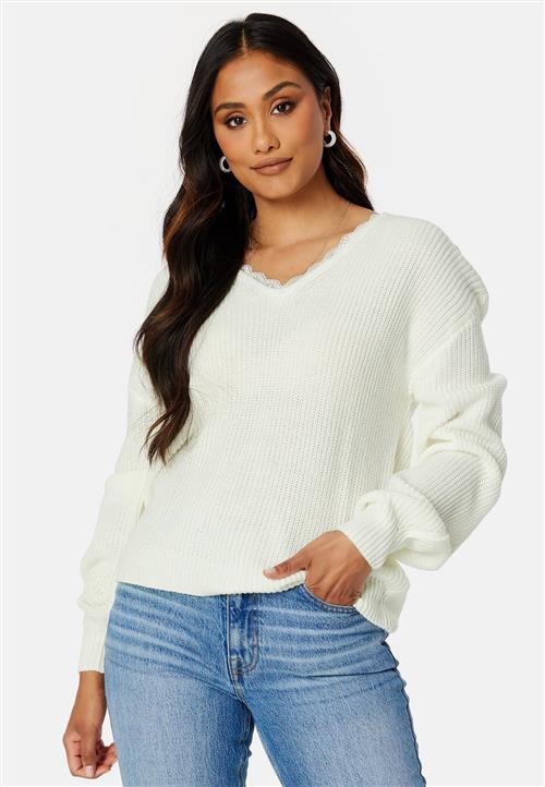 VILA Oa Rev V-Neck Lace Knit