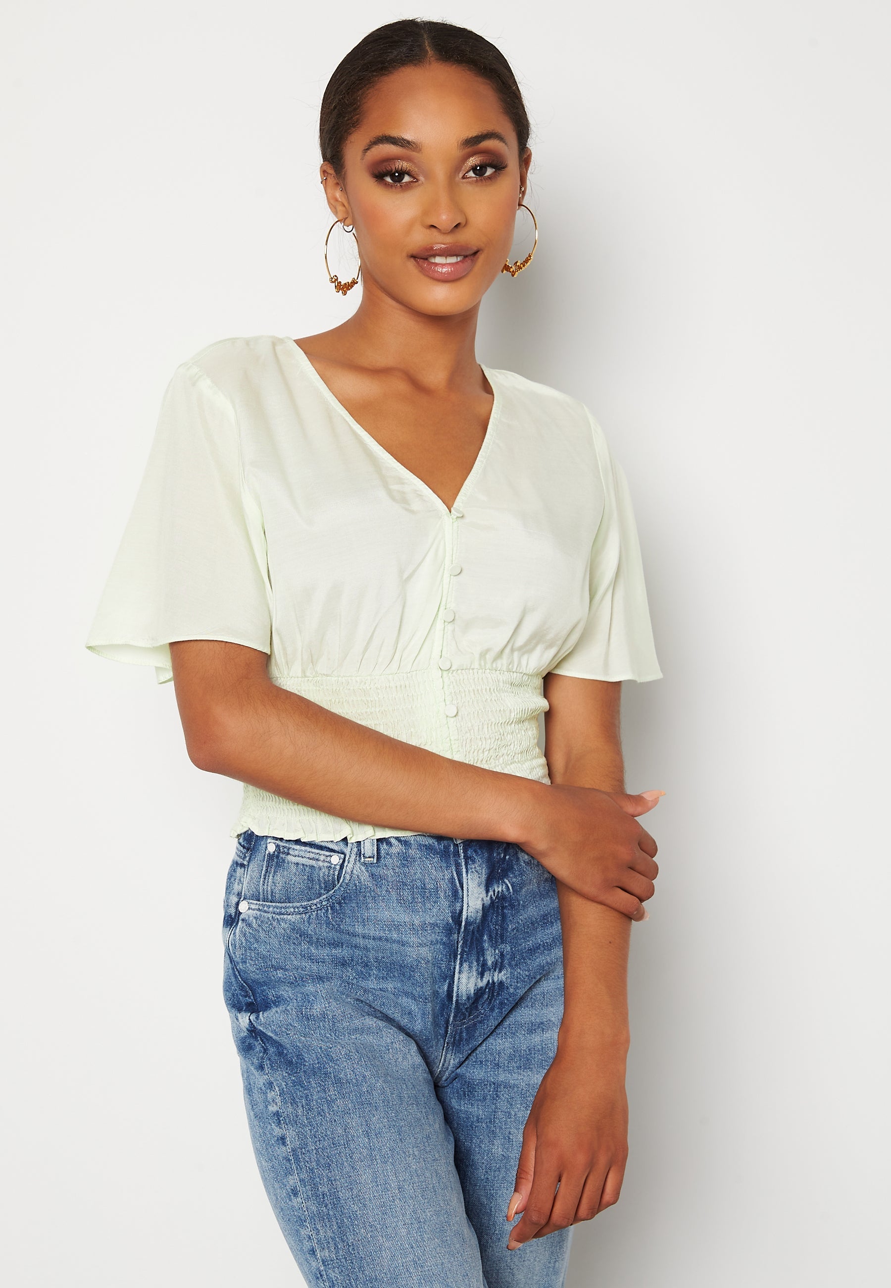 VERO MODA Kamilie 2/4 V-Neck Smock Top