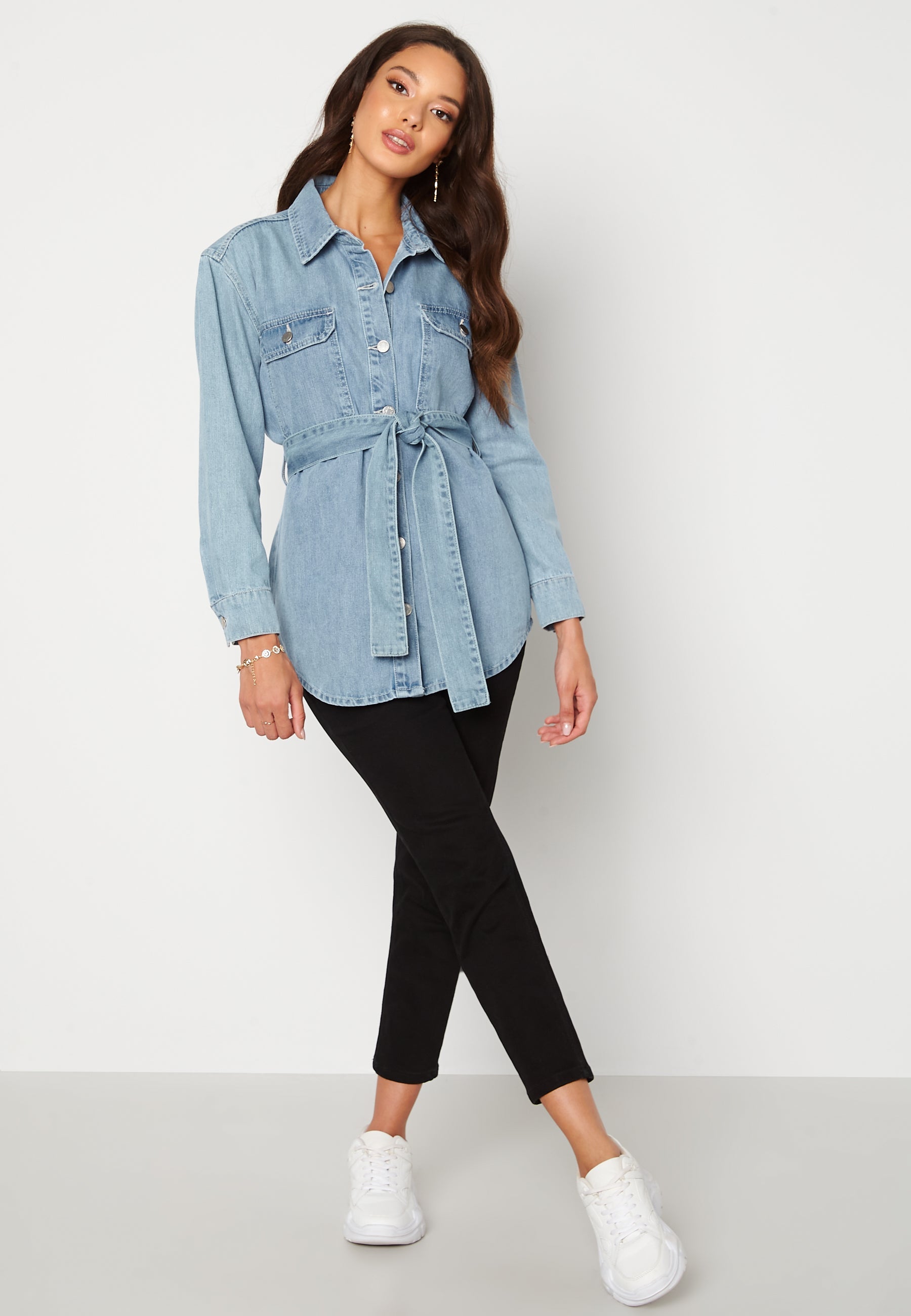 BUBBLEROOM Lori belted denim jacket