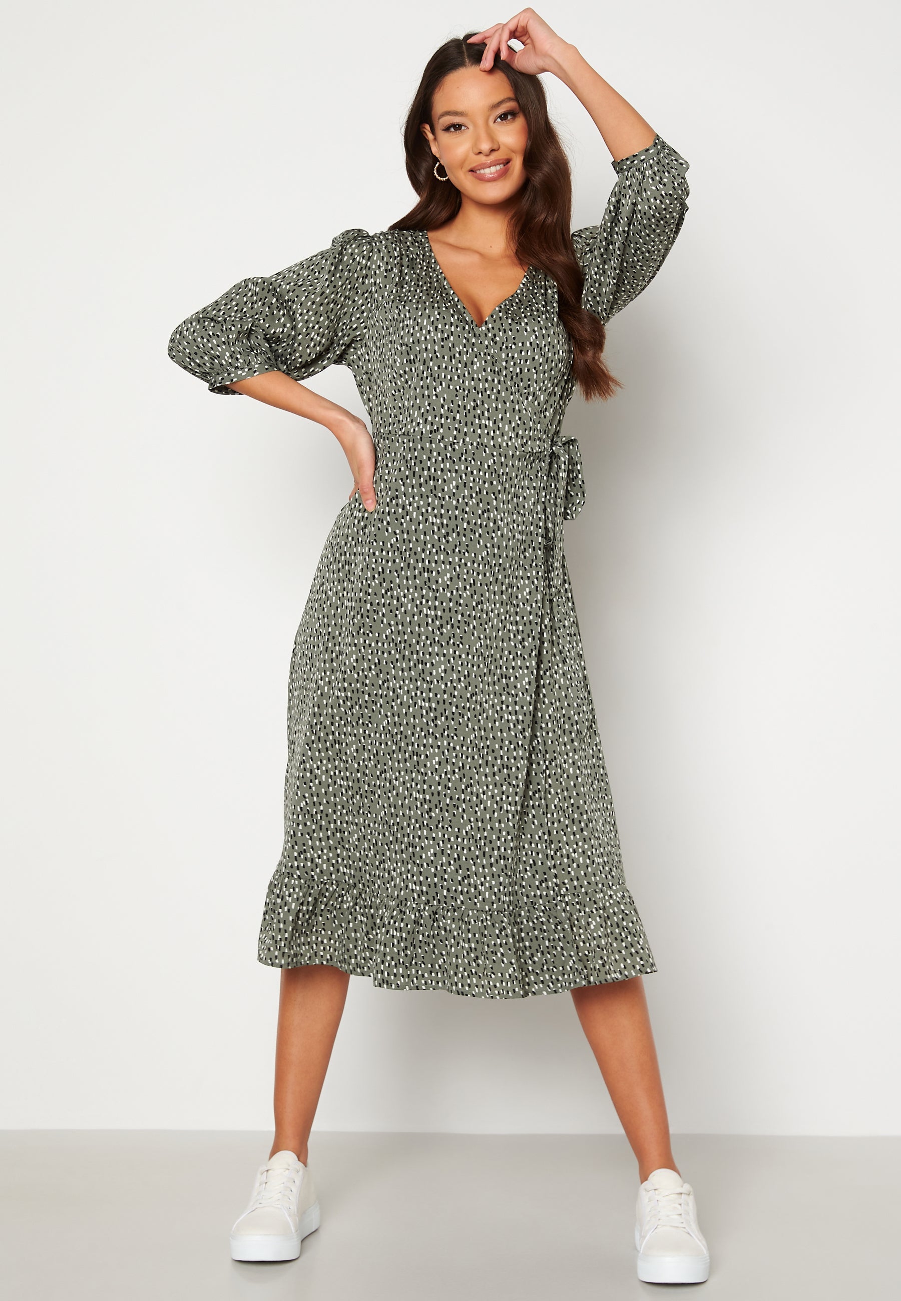 ONLY Oliva Wrap Midi Dress