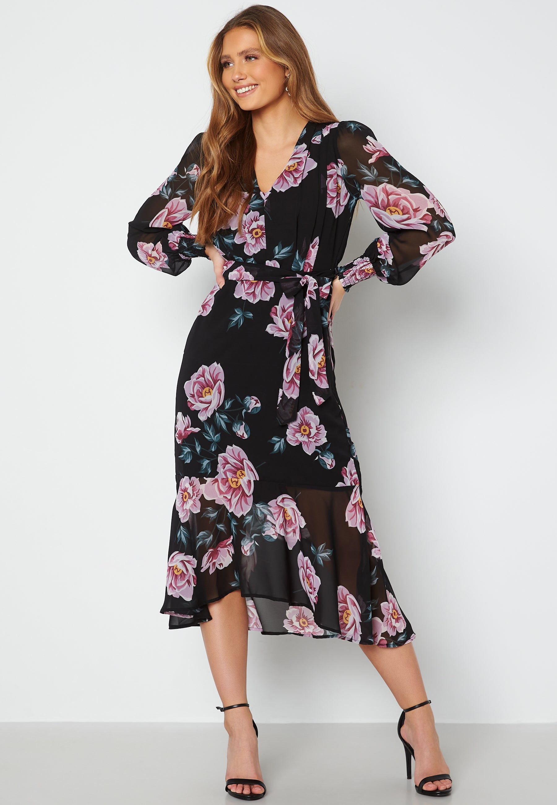 Happy Holly Danessa midi Puff Sleeve Dress