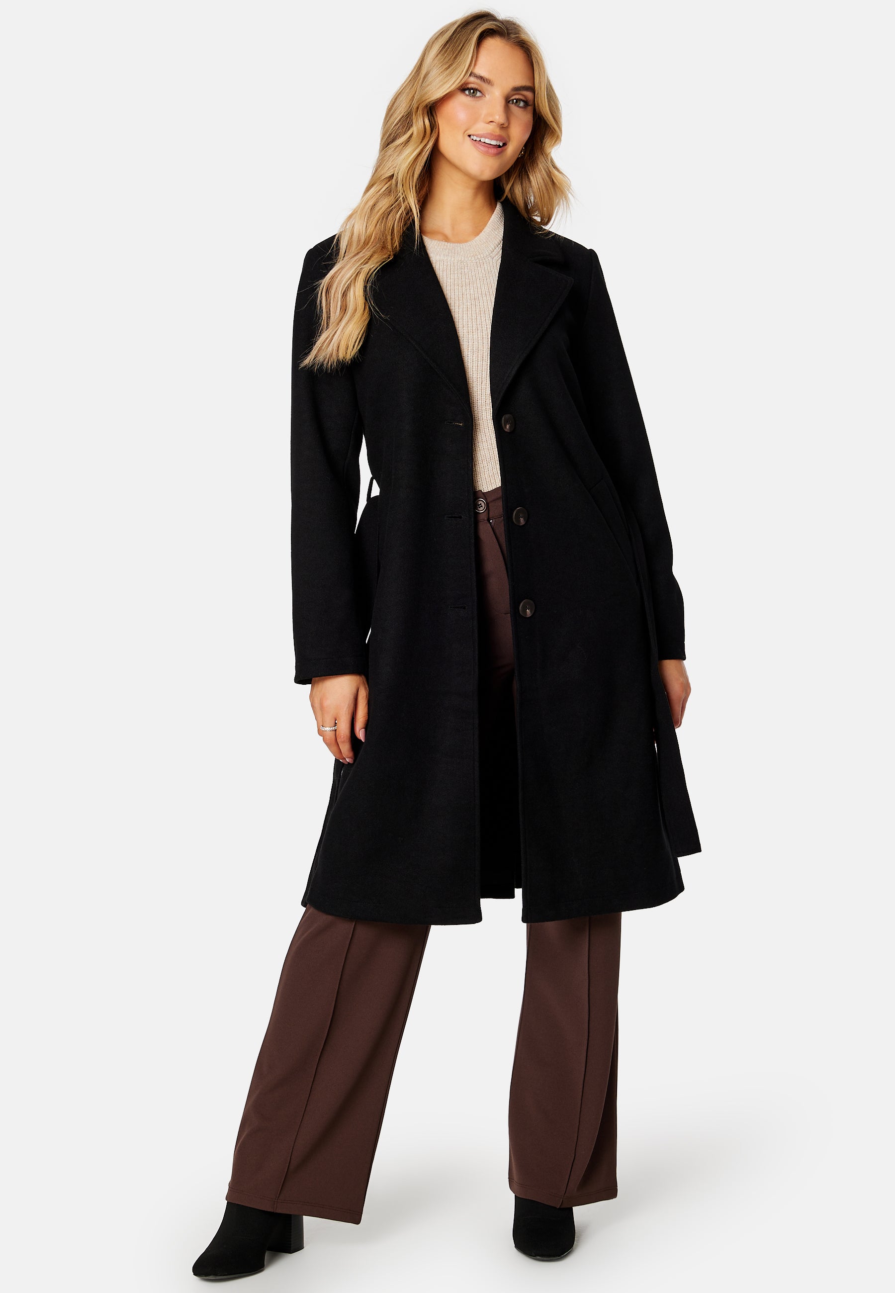VILA Poko Long Belt Coat