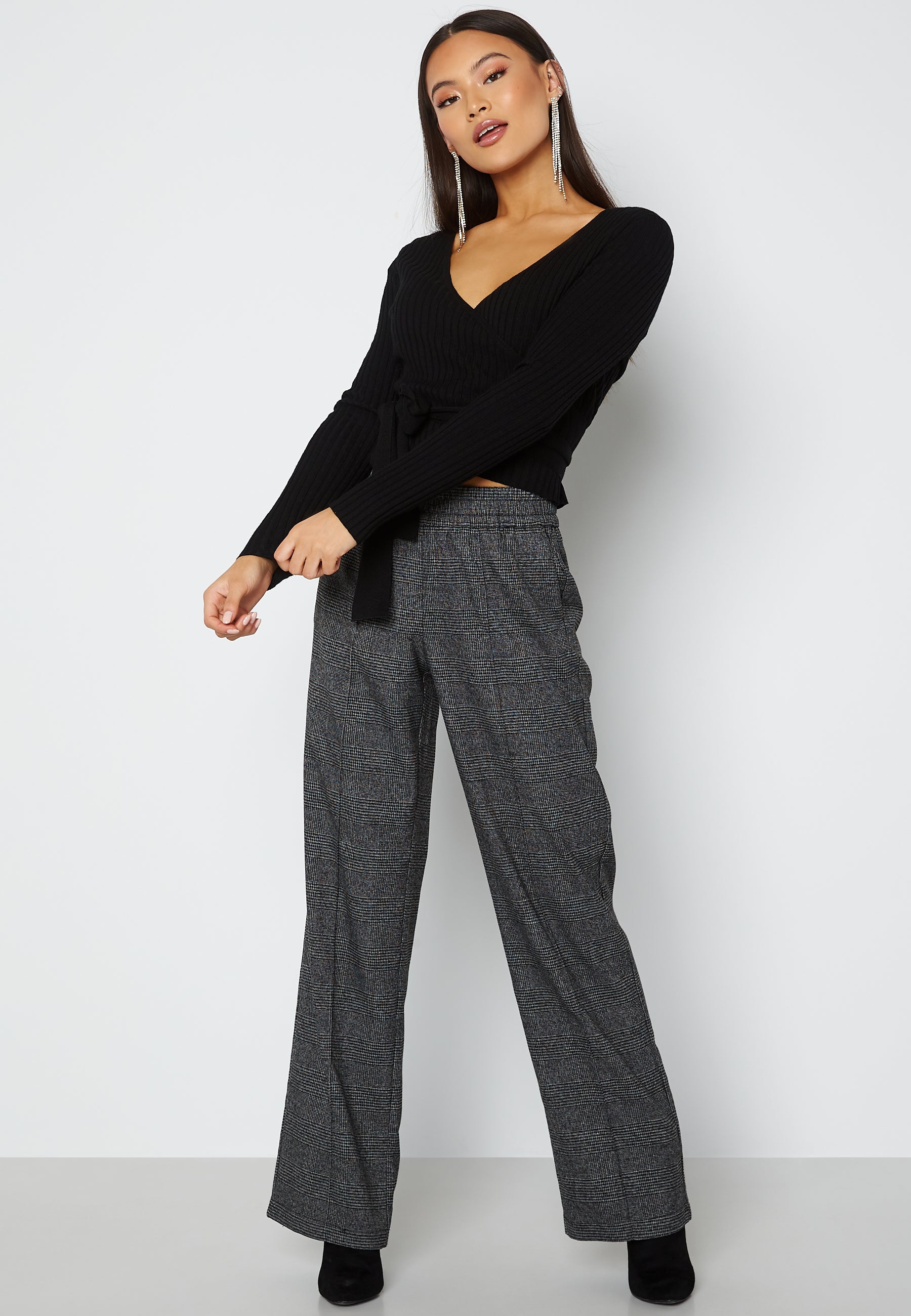 ONLY Poptrash-Suki MW Wide Check Pant