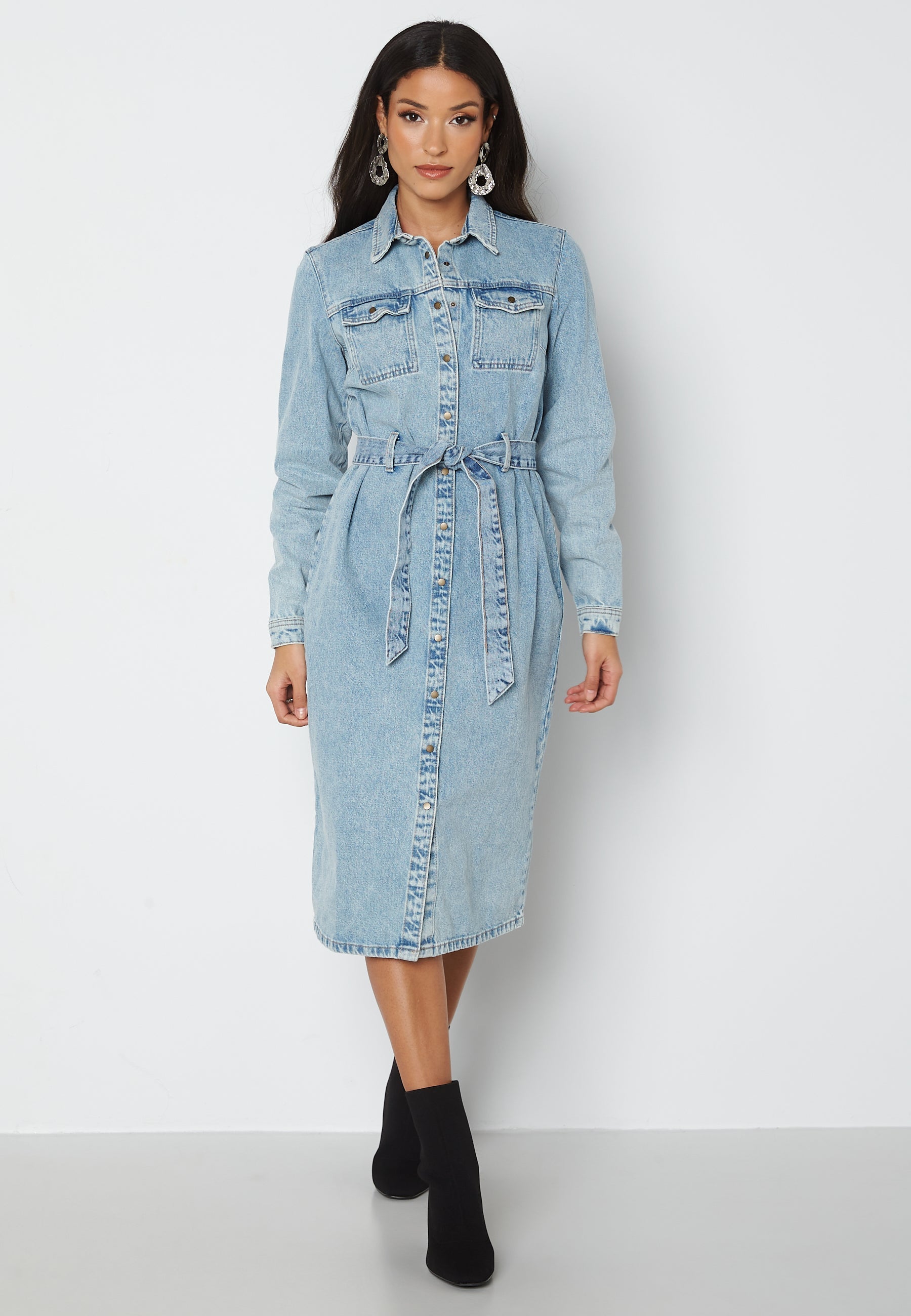 Pieces Namir LS Denim Shirt Dress