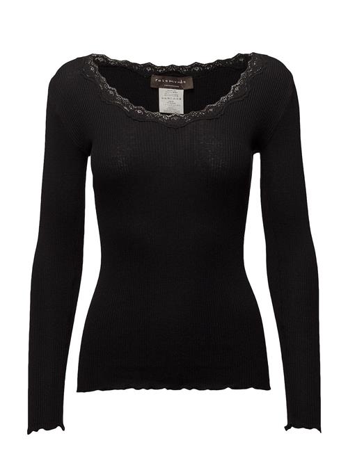 Rosemunde | Rwbabette Silk Ls U-Neck Lace T-Shirt | XL