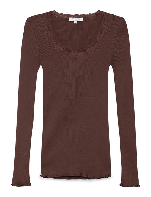 Rosemunde | Rwbabette Silk Ls U-Neck Lace T-Shi | M
