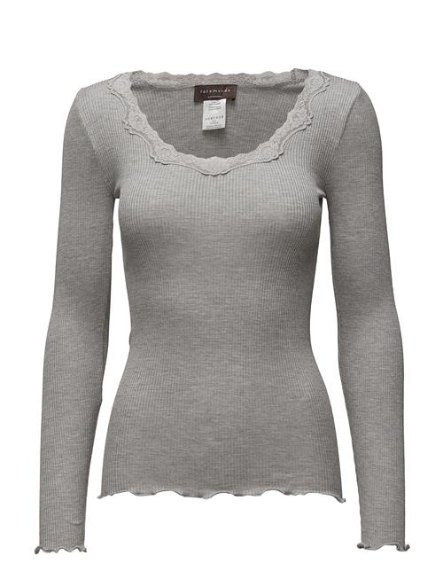 Rosemunde | Rwbabette Silk Ls U-Neck Lace T-Shirt | M