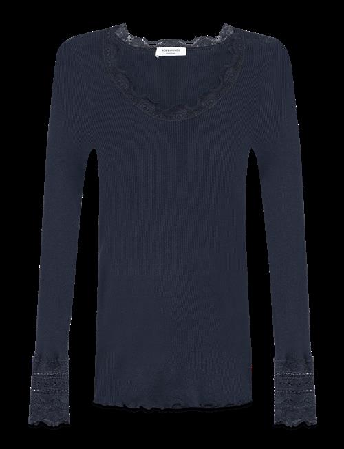Rosemunde | Rwbenita Silk Ls O-Neck Lace T-Shirt | S