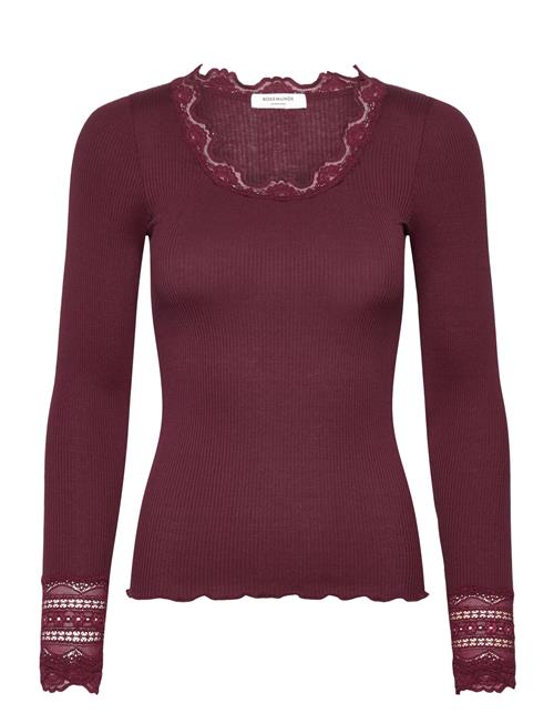 Rosemunde | Rwbenita Silk Ls O-Neck Lace T-Shirt | XS