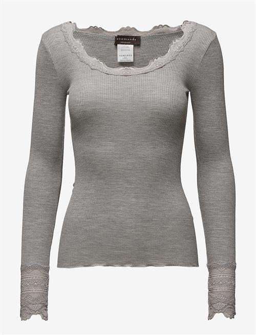 Rosemunde | Rwbenita Silk Ls O-Neck Lace T-Shirt | XS