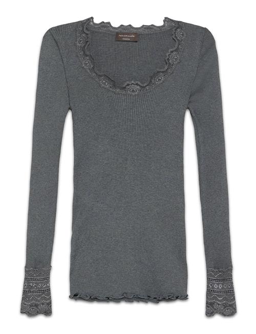 Rosemunde | Rwbenita Silk Ls O-Neck Lace T-Shir | S