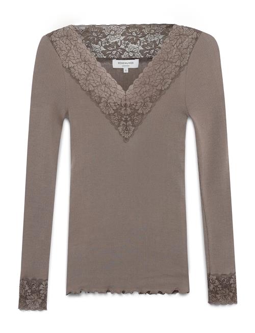 Rosemunde | Rwbernadine Organic Ls V-Neck Lace | XL