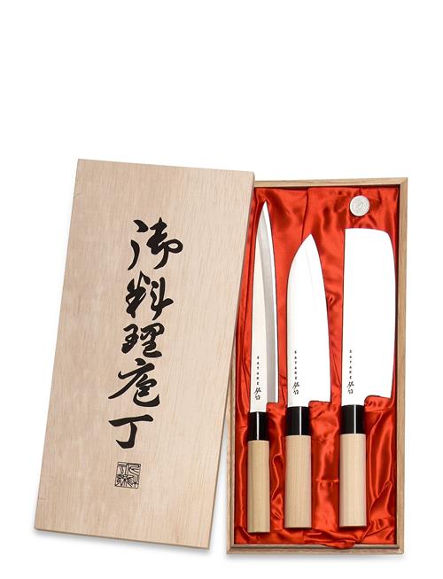 Satake | Satake Houcho Balsa Box 3 Knive (Santoku + Nakiri + Sashimi) | ONE SIZE