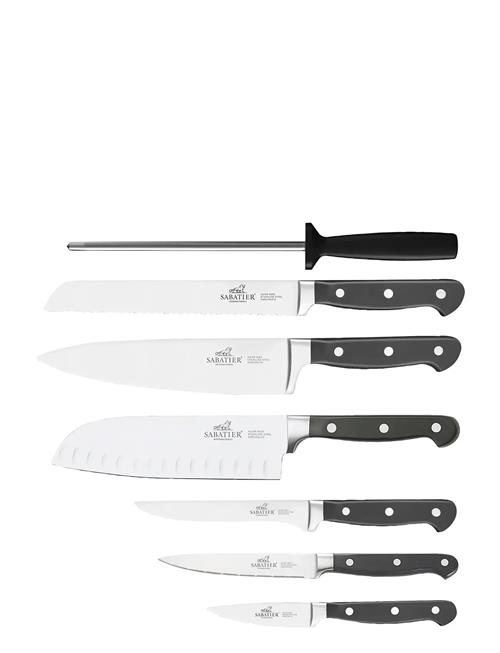 Lion Sabatier | Knivsæt Pluton, 7 Dele, Stål/Sort | ONE SIZE