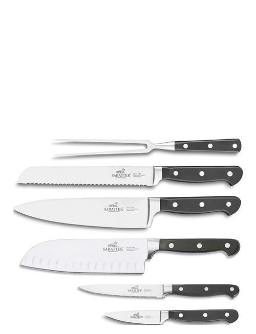 Lion Sabatier | Knivsæt Pluton, 6 Dele, Stål/Sort | ONE SIZE