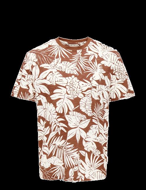 ONLY & SONS | Onsperry Life Reg Leaf Aop Ss Tee | S
