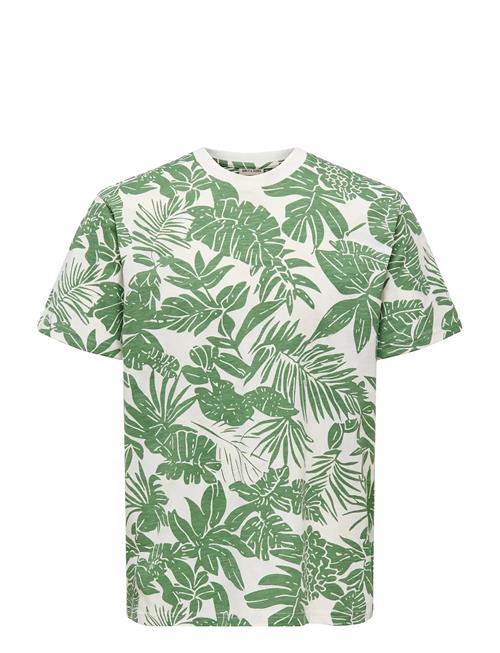 ONLY & SONS | Onsperry Life Reg Leaf Aop Ss Tee Noos | M