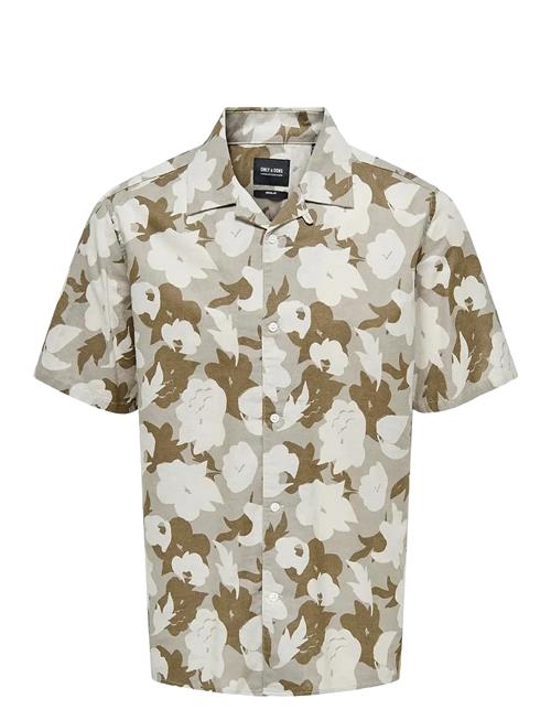 ONLY & SONS | Onstrev Reg Ctn Lin Aop Ss Shirt Noos | XS